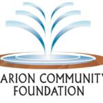 Marion Community Foundation logo with a blue fountain arcing from a circular pool and the organization name as text.